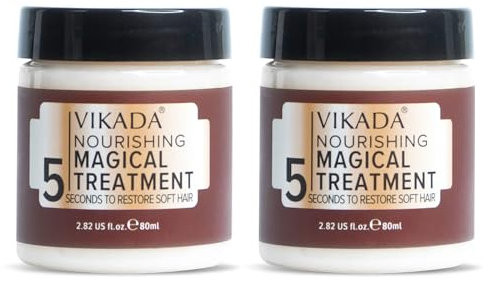 Vikada Nourishing Magical Treatment – ​​5 Sekunden zur Wiederherstellung von weichem Haar, Keratin Magical Treatment Haarmaske, Tiefenspülung für trockenes, strapaziertes Haar (2pcs)