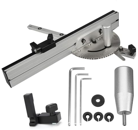 panfudongk DIY geringsmätare vinkelstopp hög precision bordssåg kit för bordssågar | Justerbar flip stop | Precisionsverktygsset