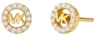 Michael Kors – Premium Kors MK goldfarbene Logo-Ohrstecker aus Sterlingsilber für Damen, MKC1727CZ710