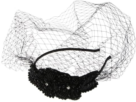 DOITOOL Damen Mesh Kopfschmuck Diamant Dekoration Schwarz Leicht Und Attraktiv Für Festivals Und Partys Hilft Beim Ordnen Von Ponyfrisuren