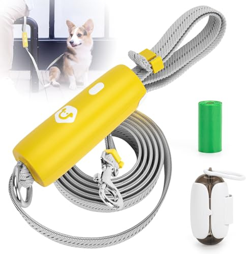 Onlyesh Hundeleine mit Hundekotbeutel, 95-160cm Reflektierend Leine Hund, Verstellbare Hundeleine Kleine Hunde Leicht, Geeignet zum Joggen, Walken, Max. Belastet 30KG