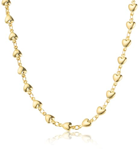 ALEXCRAFT Kette Gold Schlangen Kreuz Herz Edelstahl Halskette für Damen | Kette für Damen Edelstahl Verstellbare Stapelbare Halskette Wasserdicht Halsketten Herz Kreuz Ketten Schmuckgeschenke