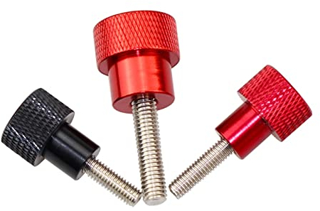 NHEISSCF Flügelschrauben, 2 STÜCKE M4 M5 M6 Rändelschrauben Weiß Rot Schwarz Aluminiumlegierung Einstellung Hoher Kopf Stufenschraube