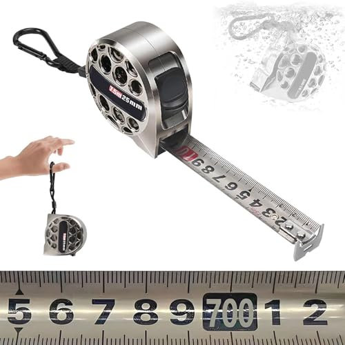 Misura a nastro in acciaio inox di livello industriale da 7,5 m/25 piedi Impermeabile, resistente alla ruggine, nichelato con metallo antitaglio, design cavo retrattile