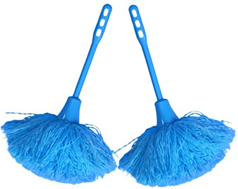 Plumero de Limpieza con Mango Azul 2 Piezas de Fibra para Oficina