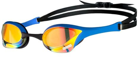 ARENA Occhiali da nuoto unisex da uomo e donna, Cobra Ultra Swipe Mirror, colore: blu, articolo: -370 giallo rame / blu – per interni