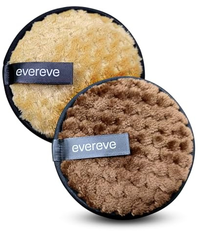 Evereve Almohadillas desmaquillantes multiusos, de doble cara, redondas y lavables, almohadillas de limpieza profunda supersuaves, almohadillas de limpieza facial de esponja de microfibra, seguras