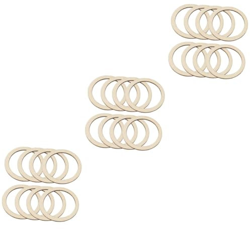 ULDIGI 3 Sets Bastel- -kreise Aus Holzstücken Ausgehöhlte Holzscheiben Scrapbooking-verzierungen Runde Bastelkreise Mini-holzscheiben Für Kreative Dekoration 50 Stück * 3