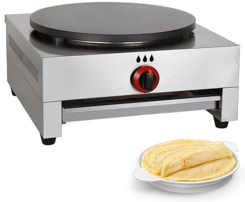 Padella per pancake a gas commerciale, macchina per pancake e crepe elettrica, controllo della temperatura regolabile, antiaderente, facile da pulire, perfetta per pancake, crepe, frittate, chapati