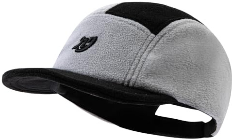 CLAPE Basecap Herren Damen Winter Kurzem Schirm Baseball Kappe Verstellbar 5 Panel Cap mit Stickerei Polar Fleece Wintermütze