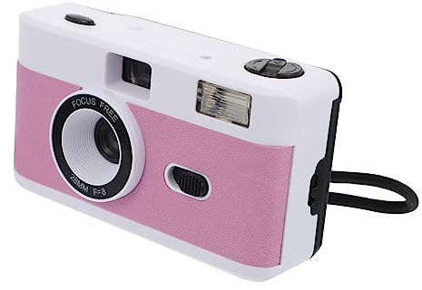 Mikikit Wiederverwendbare Vintage Filmkamera aus Abs mit Eingebautem Blitz für 35-mm Film ohne Batterie für Unterwegs