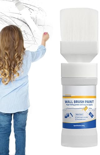 Peinture murale | Pâte de réparation murale au latex 180 g, kit de peinture murale, peinture de plafond blanche, peinture de retouche murale avec pinceau pour enlever les taches sur les murs