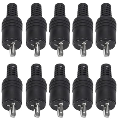 10 STK Stecker 2 Polig DIN-Lautsprecherstecker mit Schraubklemmen, Lautsprecher Stecker Männlicher HiFi-Lautsprecherkabelanschluss, kein Löten