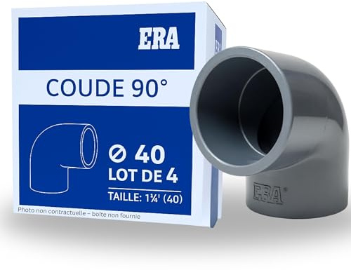 FLUXI-TECH Coude PVC 90° à coller Ø40mm PN16, lot de 4