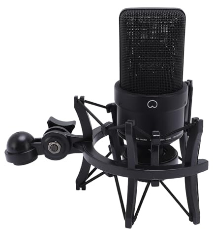 VBESTLIFE Studio-Kondensatormikrofon, Professionelles Mikrofon mit 26-mm-Membran und Stoßfester XLR-Kabel-Windschutzscheibe, für Podcasts, Gesang, Live-Streaming und Gaming (BLACK)