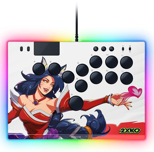 Razer Kitsune 2XKO Edition - Optischer All-Button-Arcade-Controller für PS5 und PC - Layout mit 4 präzisen Bewegungstasten - Flache lineare optische Switches - portables dünnes Gehäuse | 2XKO