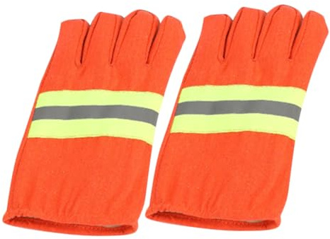 FONDOTIN Heat Resistant Emergency Rescue Gloves Firemen Working Gloves Flame Retardant Insulated Hand Protectors for Outdoor Safety and Firefighting