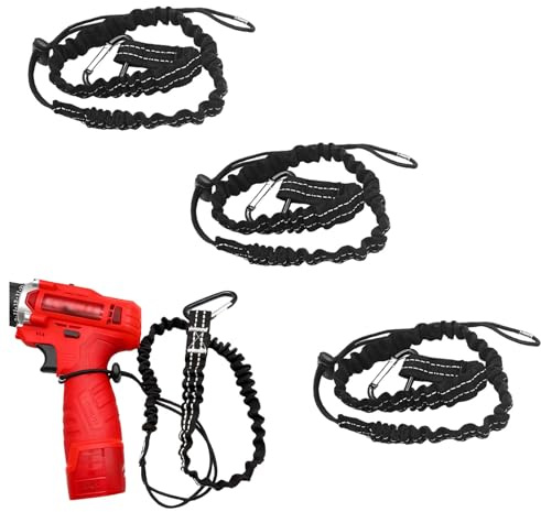 Juego de 3 Piezas Protección contra caídas para Herramientas, con mosquetón, Protección anticaídas para Herramientas, Cordón de Seguridad para Herramientas, Cordón para Herramientas para Exteriores