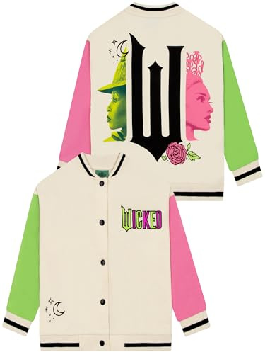 Wicked Baseballjacka, Glinda Och Elphaba Varsityjacka För Flickor, Bomullsjackor För Flickor, Benfärgad 122