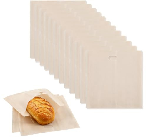 MINGBOLIN 12 sacchetti per tostapane, toaster, sacchetto per cottura al forno, antiaderente, borsa per griglia, pane riutilizzabile lavabile, sacchetto alimentare, per sandwich, griglia forno