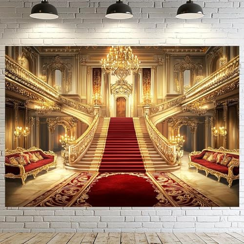 Royal Gold Hall bakgrund lämplig för födelsedagsfester lyxiga firanden och bröllopsdekorationer