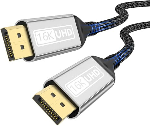Cable DisplayPort 16K 2.1,cable DP 1m 16K@60Hz,10K@60Hz,8K@120Hz,4K@240Hz,165Hz,144Hz,cable DP de 80Gbps con HDR,FreeSync,G-Sync,DSC 1.2a,HDCP 2.2 con PC,HDTV,monitor gaming,portátil,tarjeta gráfica