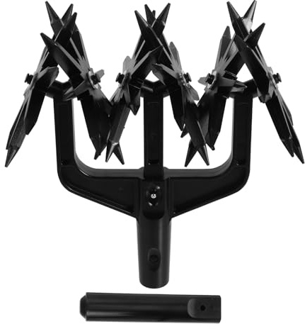 jojofuny Aérateur de Pelouse Rotatif Léger Pointes Amovibles Outil Manuel pour Jardin Motoculteur Rotatif Mélange de Terre Scarificateur Griffe pour Préparation et Entretien du Sol