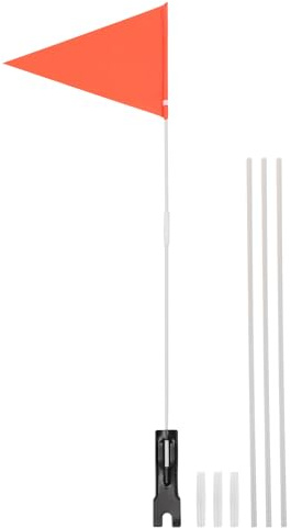 YARNOW Portable Bike Flagpole Kit with Orange 21.5X28.5Cm Wear-Resistant Flag, White 0.6X38Cm 5-Section Pole, Universal Flag Display Bracket for Cycling Safety and Bike Accessories