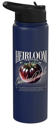 Cherokee Purple Heirloom Seed Saver Tomato Plant Dad Stainless Steel Insulated Water Bottle