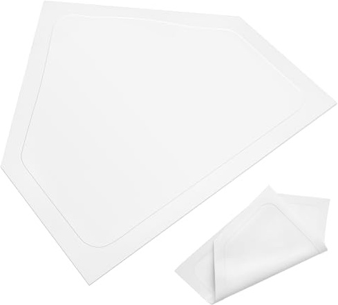Toyvian Softball Pitcher Plate Baseball Home Plate Softball Tee Ball Sturdy Rubber Material Suitable for Skill Levels White