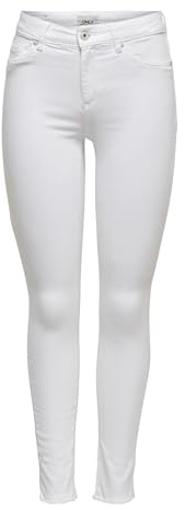 ONLY Dam skinny jeans ONLPAOLA hög midja skinny fit jeans, Vit, L / 34L