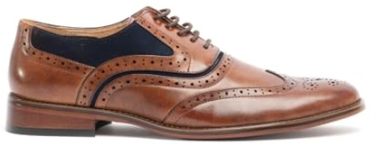Goor M499B Brun/marinblå Oxford Brogue-skor för män