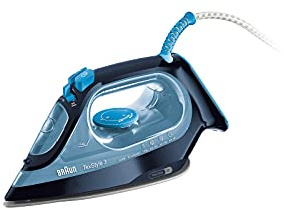 Braun SI3050BL Fer à repasser, puissance 2400 W, semelle super céramique freeglide 3D avec repassage bidirectionnel, coup de vapeur de 160 g, systèmes anti-calcaire et anti-goutte, bleu