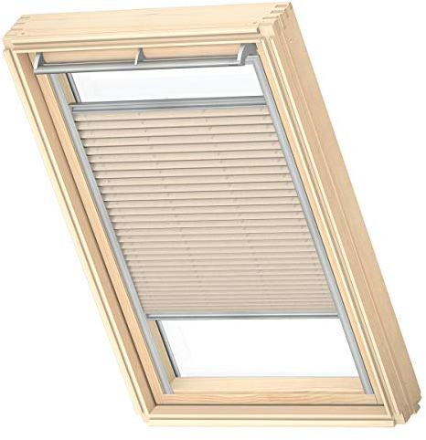 VELUX Original Dachfenster Plissee für MK06, Champagner, mit Grauer Führungsschiene