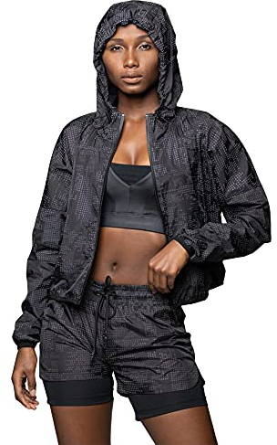 Strong iD Reflektierender Camouflage-Kapuzenpullover mit Reißverschluss - Schwarz - Medium