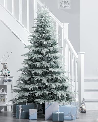 WeRChristmas Frosted Siberian Mixed Pine Christmas Tree, White, 6 ft / 180 cm