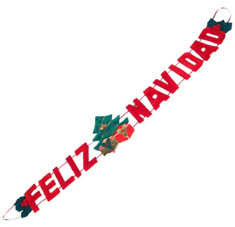 TIENDA EURASIA® Colgantes Originales Feliz Navidad - Adornos Navidad - Decoracion Navidad - Navidad Decoracion Casa (87148 - Cartel Feliz Navidad 91 cm)