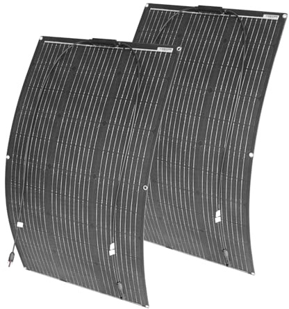 Flexibles Solarpanel 200W 24V/12V Monokristallin biegsam 100 Watt 12Volt Semi-flexibles Mono-Solarpanel-Ladegerät Off-Grid für Wohnmobile Boot Kabine Van Auto Unebene Oberflächen