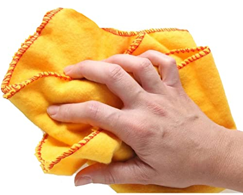 J K ZONE Pack of 30 100% Cotton Cleaning Yellow Duster For Cleaning Kitchen Cleaning Office Cleaning Home Cleaning Multi Purpose Dusting Cloth Towel 25cm x30cm Standard Size