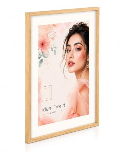 KM FOTO 3D Objektrahmen Holz Bilderrahmen Shirt Trikot Rahmen Collage Wanddeko Poster S223: Farbe: Natur | Format: 50x70