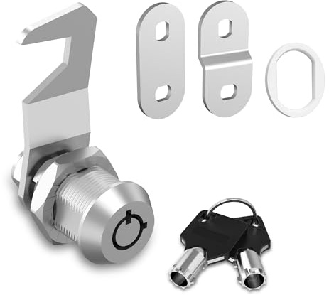 Hecfu 1 Pack Cam Locks RV Storage Locks, Mailbox Lock 5/8 Cam Lock Keyed Alike, Toolbox Locks Replacement Lock for File Cabinet Storage Door on Camper, Zinc Alloy