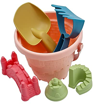 6PCS Strand Spielzeug Set in Netzbeutel, Kinder Sandspielzeug, Wasser Spielzeug mit Spaten Schaufel, Sandkasten Eimer Tier Formen, Badespielzeug für Jungen Mädchen Outdoor Strand Spiele