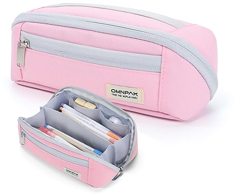 Omnpak Federmäppchen, große Kapazität,mit Tragegriff,Schule Büro Jungen Mädchen,Jugendliche mit Reißverschluss Unisex Schreibwaren,Lagerung,verschütten,resistent Kratzfest