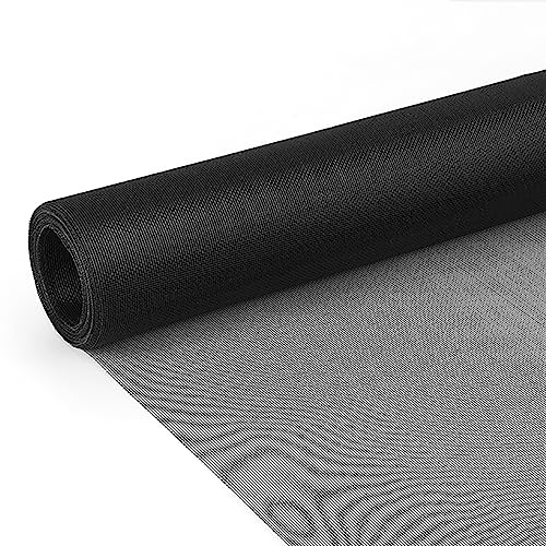 Timizi Maille Moustiquaire 1x5m, Grillage Fin Anti Insecte Toile en Tissu moustiquaire, pour Porte Rideaux Fenetres - Noir