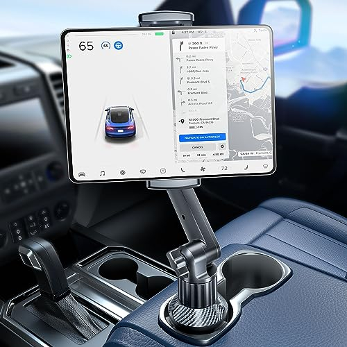 eSamcore Support de Voiture pour iPad et iPhone de 6 à 12,9, à Placer dans Le Porte-gobelet, avec Grande Pince de Serrage de 4 cm de Profondeur, Hauteur de 38 cm réglable, Accessoires de Voyage
