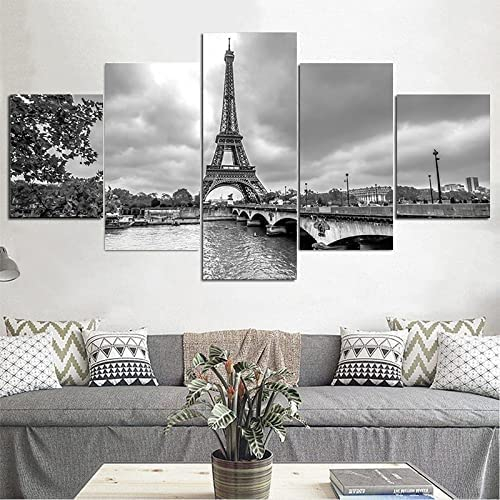 5 Teilig Leinwand Wanddeko Pariser Landschaft Hd Bilder Leinwanddrucke 5 Stück Leinwand Bilder Gemälde Modern Wohnzimmer Wohnkultur Geschenk Ohne Rahmen: 150 X 100 Cm Schlafzimmerbürohotelwandkunstfo