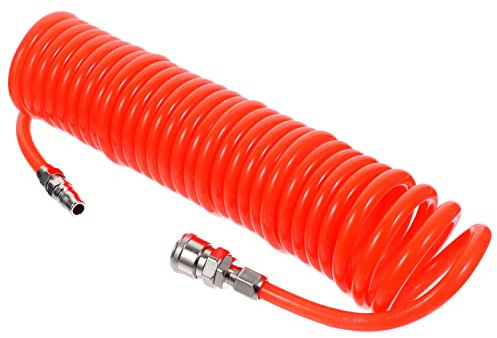 Gadpiparty Pu Luftkompressorschlauch Federrohr Mit Anschluss Knickfester Pneumatischer Teleskop Spiralschlauch 6m Flexibler Pu Schlauch Für Luftkompressoren Reparatur Werkstatt Garten