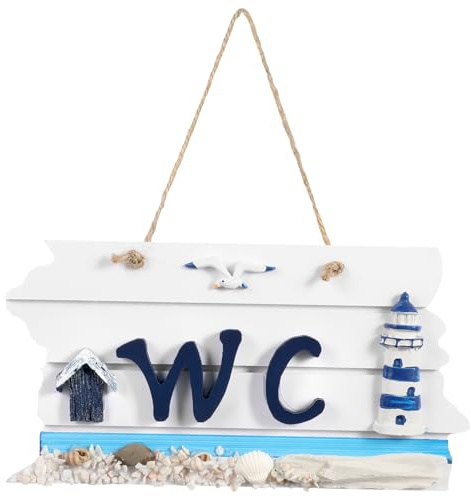 Panneau De Wc En Bois De Style Méditerranéen Plaque Murale Sculptée À La Main 22 X 11 5 X 3 Cm