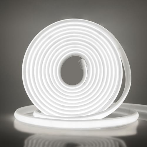 Wisada Strisce LED COB, Striscia al neon 288 LED/M, Striscia LED al neon flessibile 220V, Luce al a corda tagliabile per la decorazione di interni (Bianco (6000-6500K), 2M)