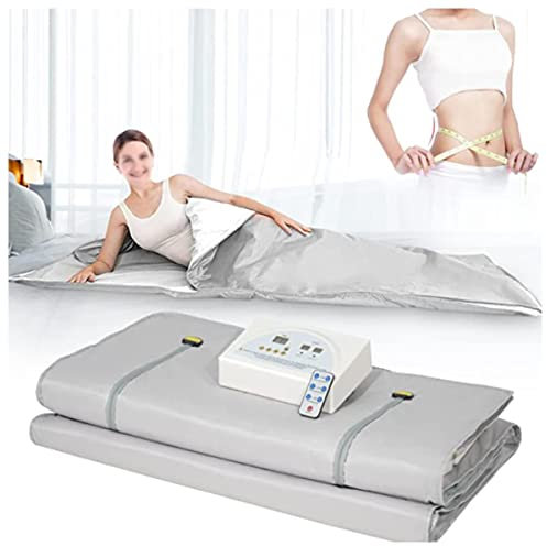 Professional Infrared Sauna Blanket with Higher Dose for Body Slimming and Detox - Stress and Pain Relief Sleeved Sauna Bed - Silver